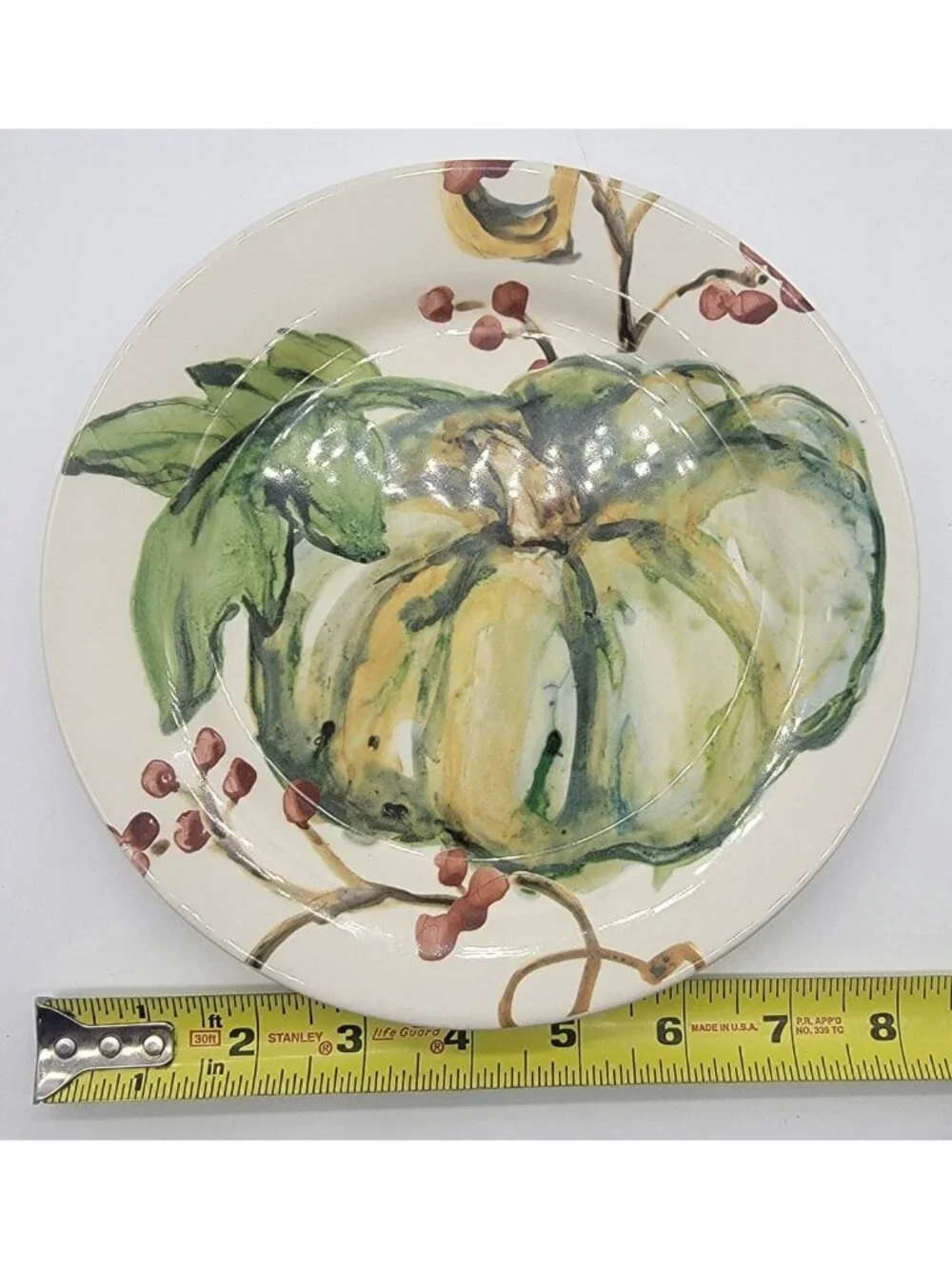 Pottery Barn Pumpkin Harvest Watercolor Salad/Appetizer 8